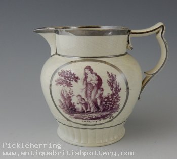 Hope & Charity Silver Lustre Jug